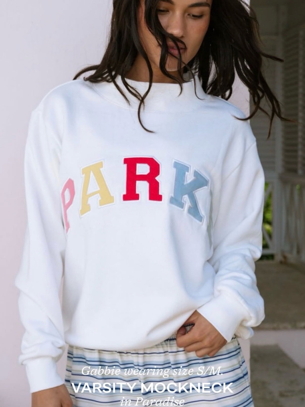 Parke White Multicolor Logo Crewneck Sweatshirt - Picture 2 of 3